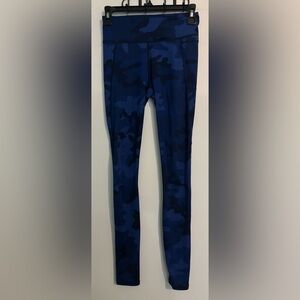 Polo Ralph Lauren Womens Sz Small Blue Camouflage Leggings Camo Athletic Gym